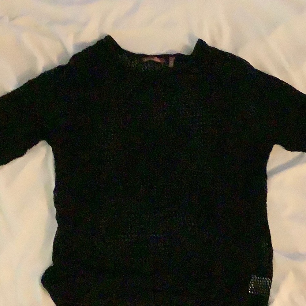 Rayon pull over net sweater